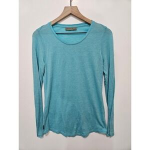 Icebreaker Cool-Lite Merino Wool Blend Long Sleeve Tee Turquoise Blue Womens M